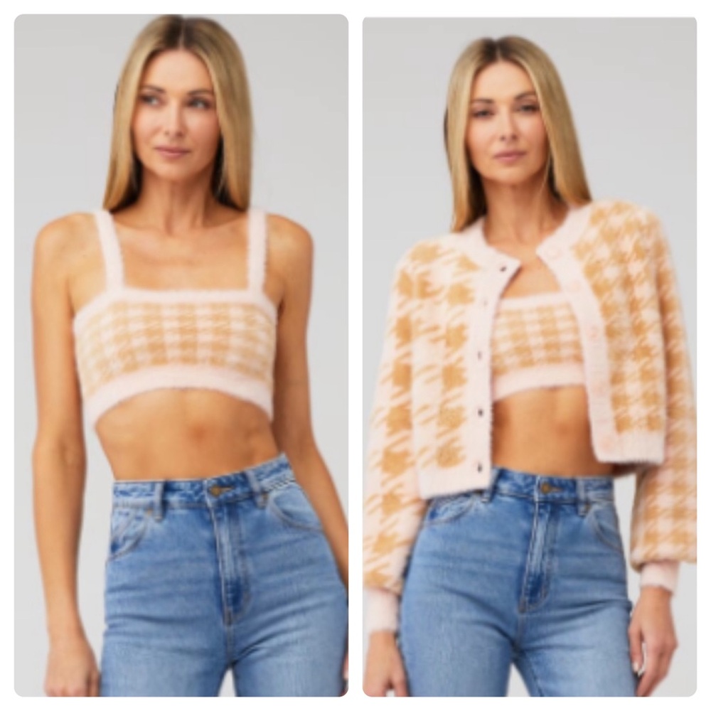 Crop Sweater Tank & Cardigan